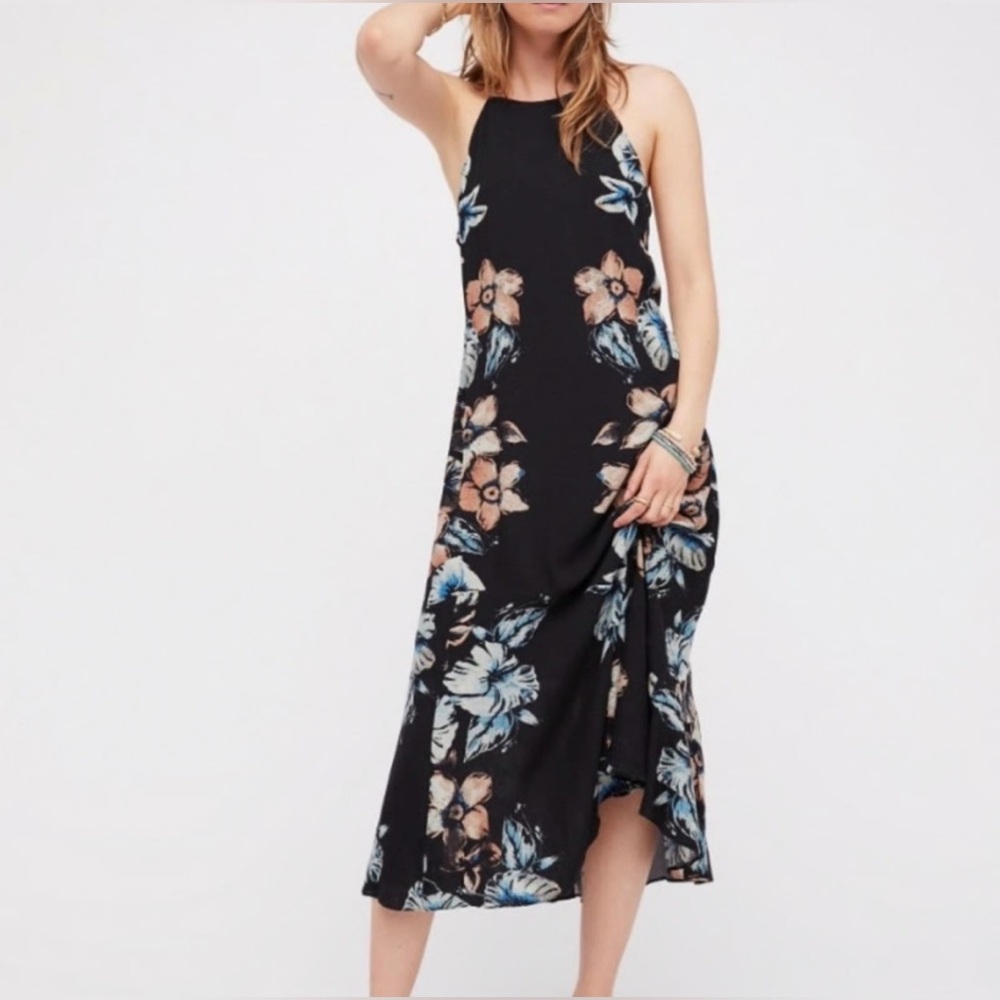 Free People Floral Black Maxi Dress Small - Picture 12 of 13